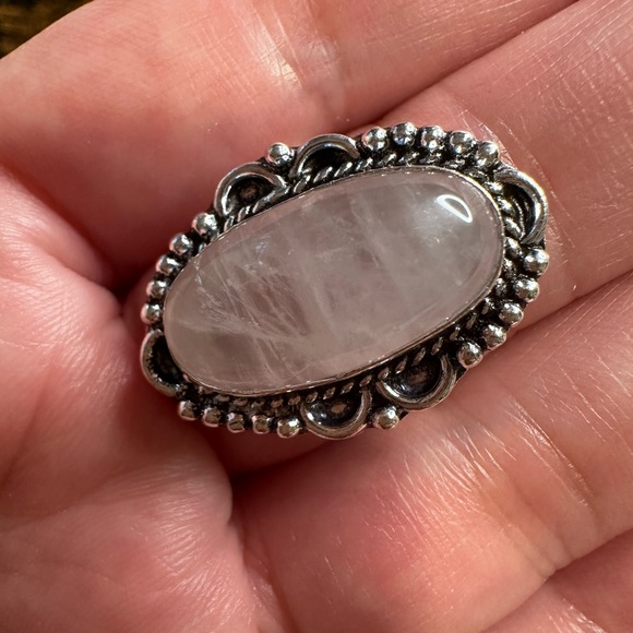 Rose quartz Sterling Silver overlay ring - Picture 6 of 14